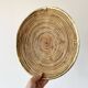 Grande coupe en rotin bambou et laiton 1960