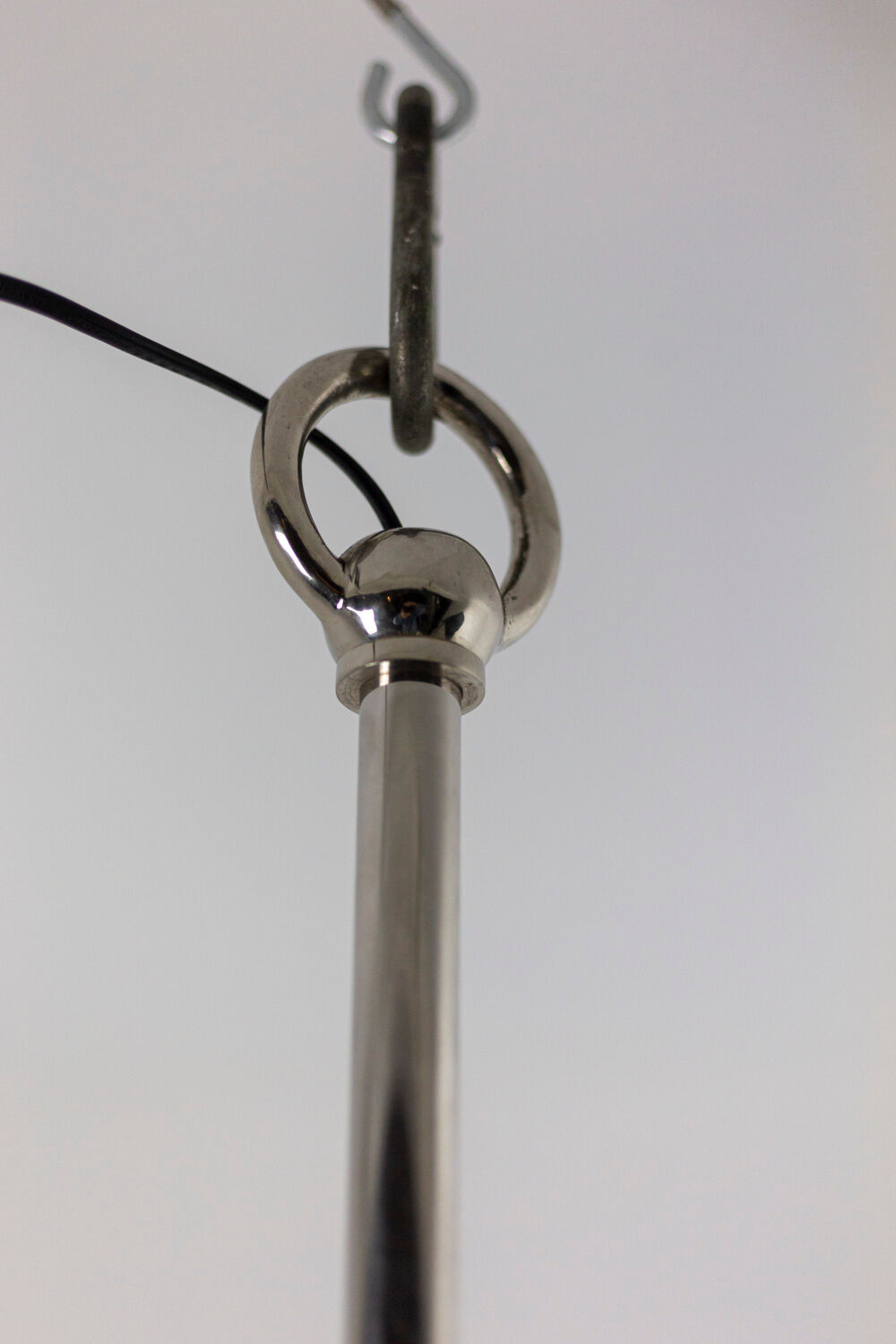 "Gregorian" chrome metal chandelier, contemporary work