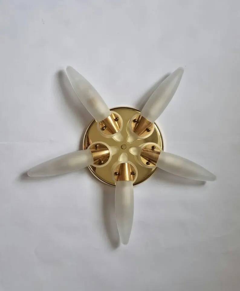 Midcentury Rare Wall or Ceiling Lamp Eglo, Flushmount, Sputnik, Austria, 1980s