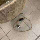 Brass table lamp - rope lampshade