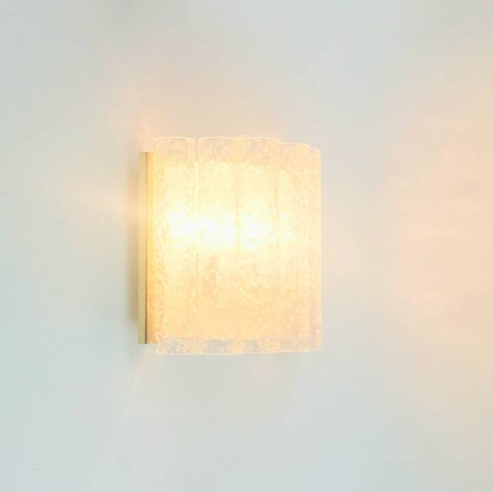 Pair of Mid-Century Modern Murano Ice Glass Wall Lights from Doria, 1960s