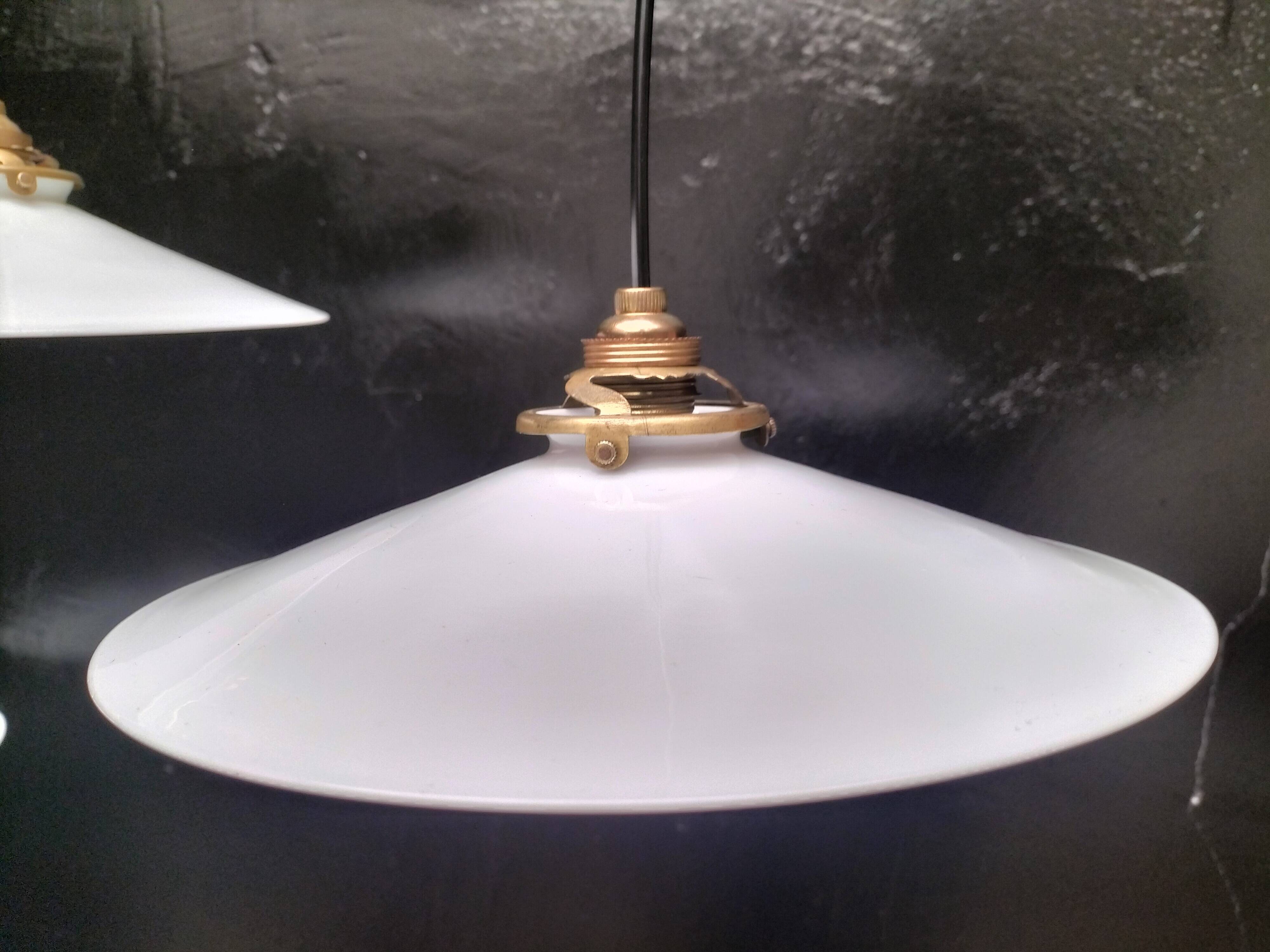 Opaline pendant lights