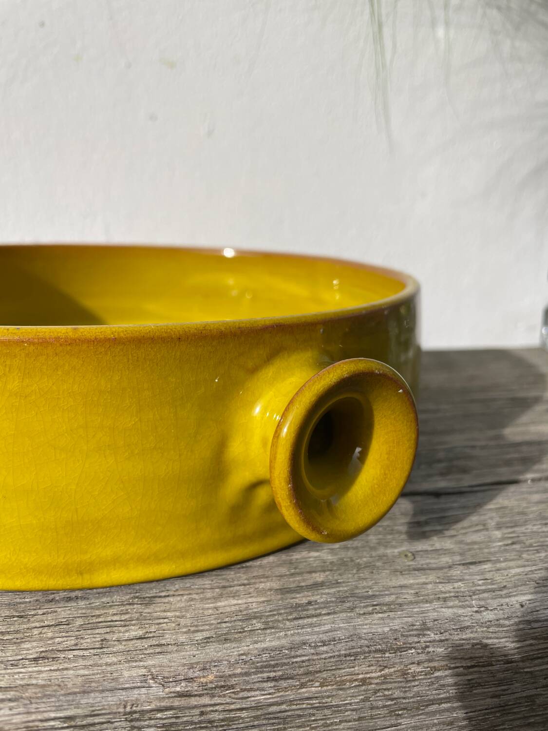 Fire-earth glazed ceramic salad bowl