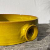 Fire-earth glazed ceramic salad bowl