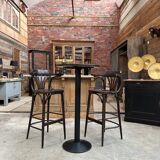 Pair of TON high stools and standing table