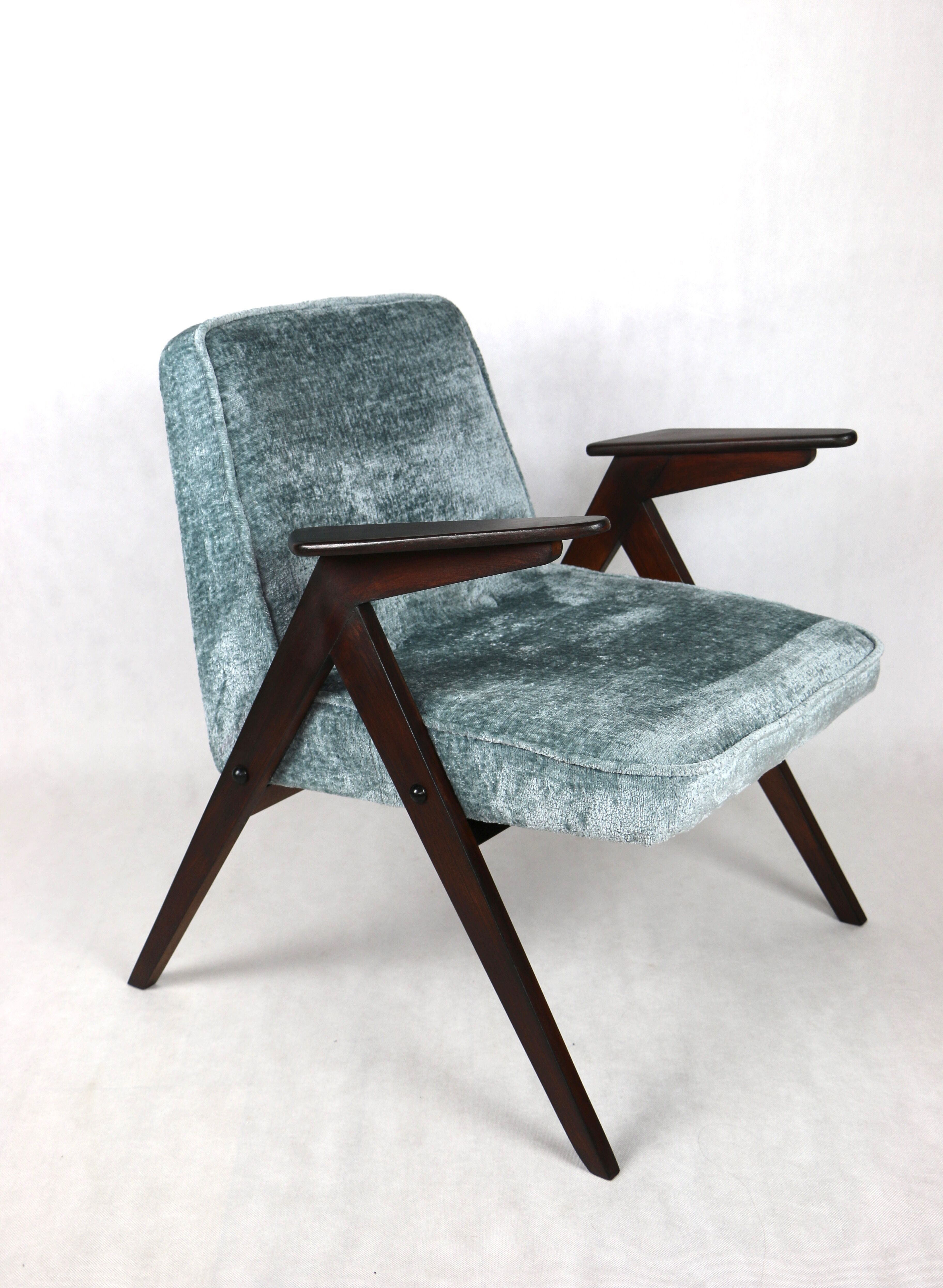 Light blue bunny armchair by józef chierowski, 1970s