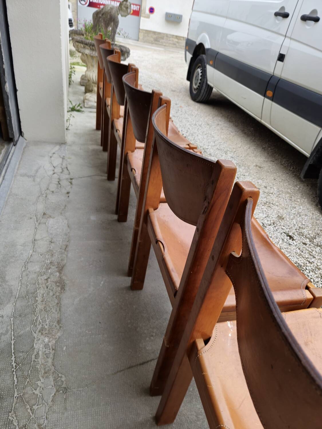 Dining room set table and 6 chairs Maison Regain in Elm