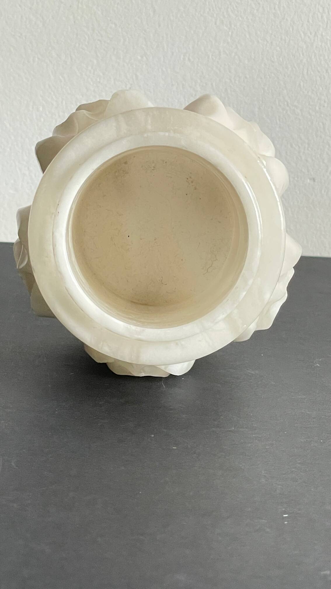 Vintage alabaster stone pencil pot