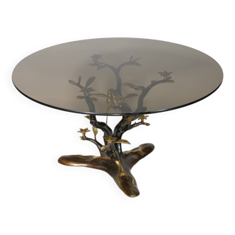 Table basse en métal et verre des années 1970 Design Willy Daro