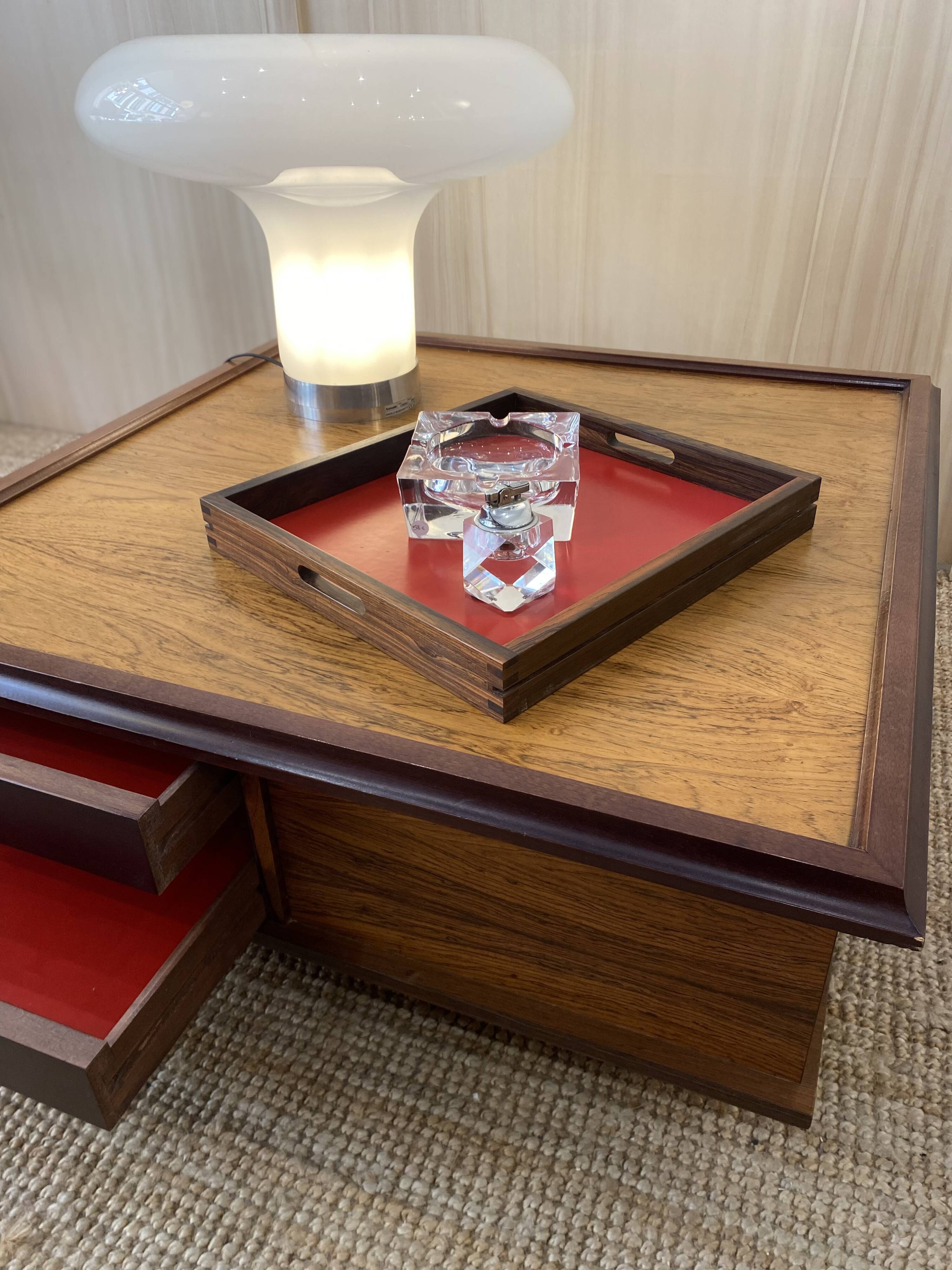 Italian coffee table in rosewood - 1960 - Saporiti