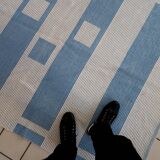 Tapis Vintage Dhurri Indien en Coton (141cm x 193cm), Années 1970, Élégance