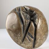 Brutalist double bronze handle door, 1970s