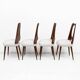 Set of Four Mid-Century Italian Walnut Dining Chairs by Vittorio Dassi, 50'