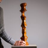 Minimalist abstract handcarved wooden sculpture
