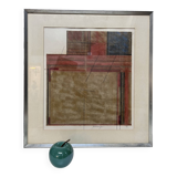 Work by Gérard Dechamps, painting using sewing and chalk techniques