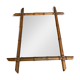 Miroir ancien au mercure contour bois style bambou vintage