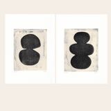 Duo of abstract paintings - M206 and M207 - signed eawy