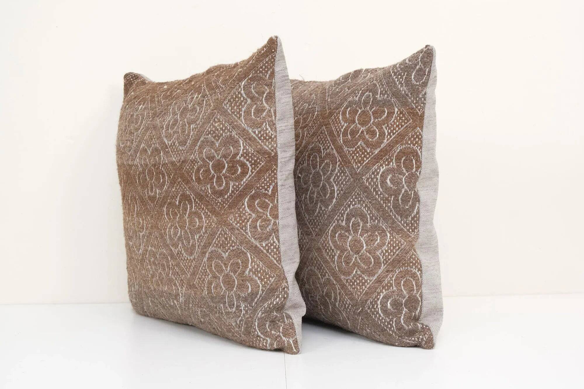 Set of 2 vintage kilim cushion covers 56x51 cm