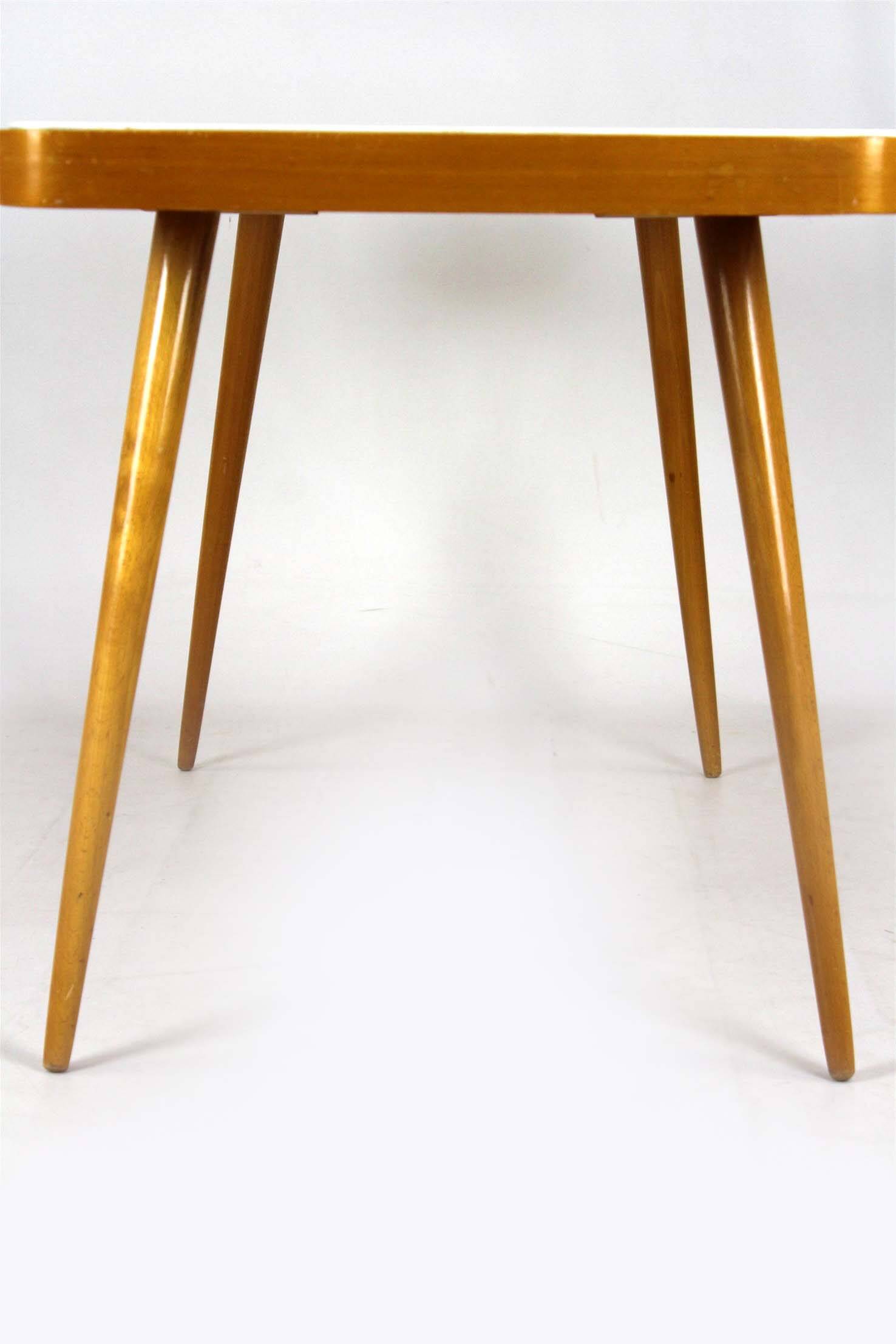 Mid-Century Modern Coffee Table with Glass Top from Cesky Nabytek, 1960s