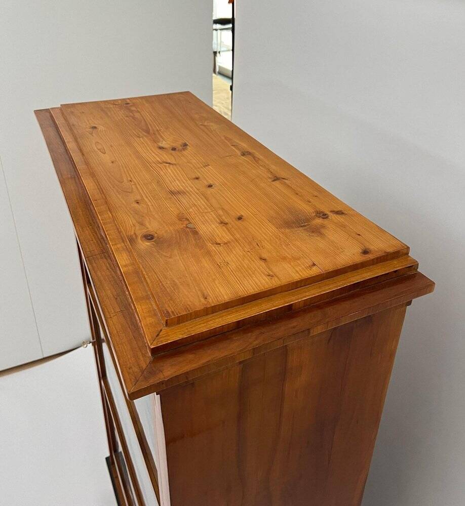 Biedermeier Display Cabinet in Cherry Veneer, Ash Burl, Austria, 1820s