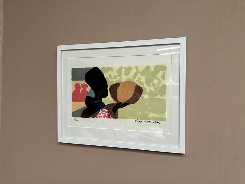 Original Swedish Color Lithograph – “Woman” by Lars Norrman – Signed