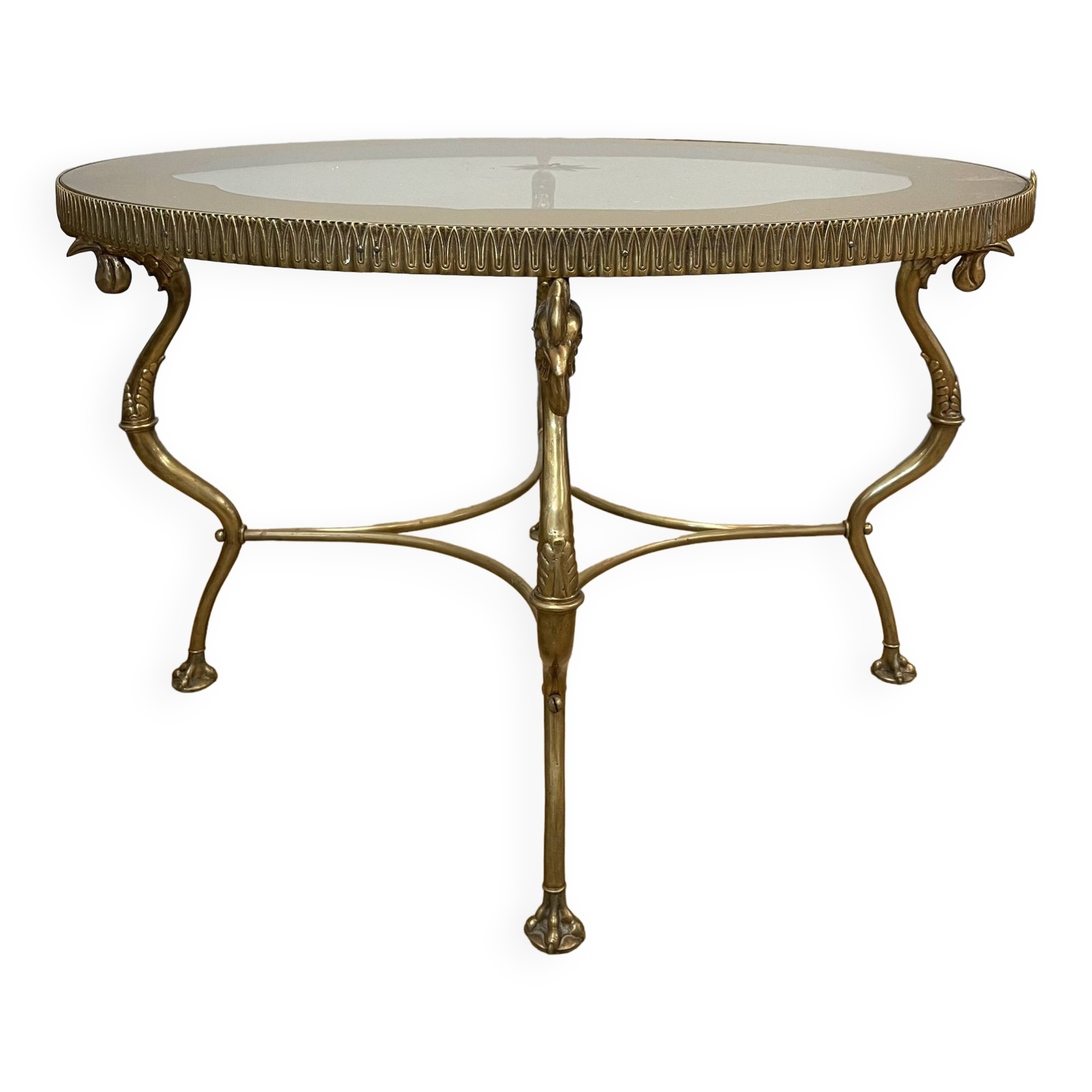 Coffee table, base with rooster decoration