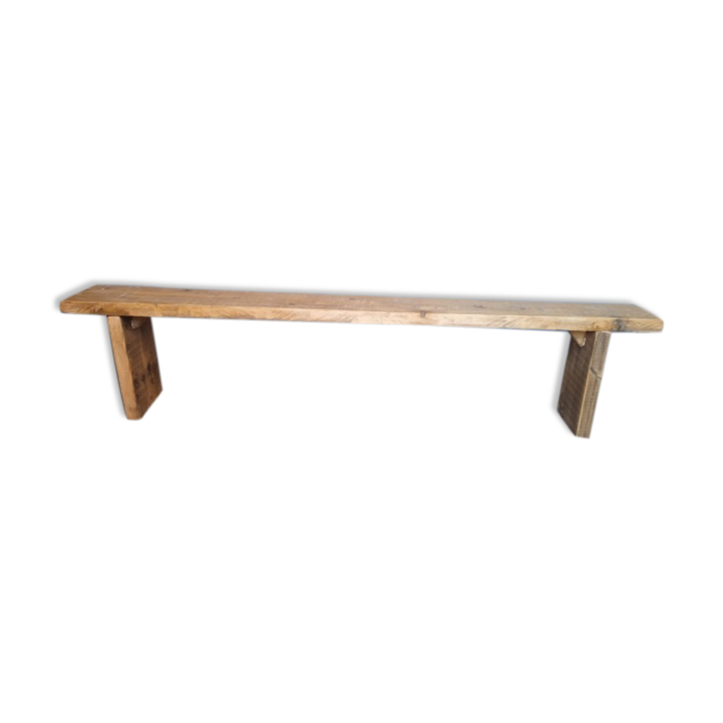 Old solid wood bench of 2 meters