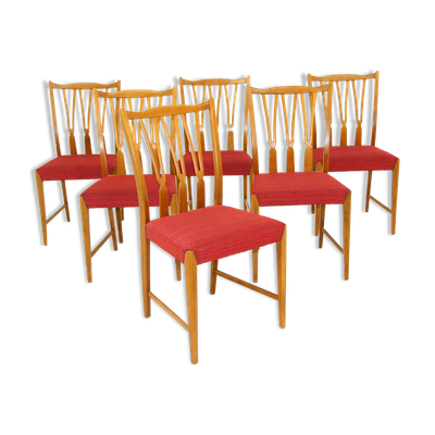 Set de 6 chaises en teck, Hugo Troeds, Suède, 1950