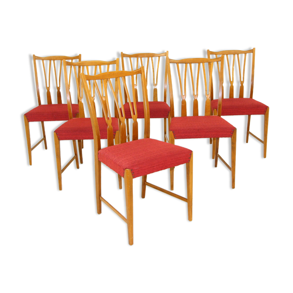 Set de 6 chaises en teck, Hugo Troeds, Suède, 1950
