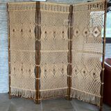 Bamboo and macramé screen 1970, screen