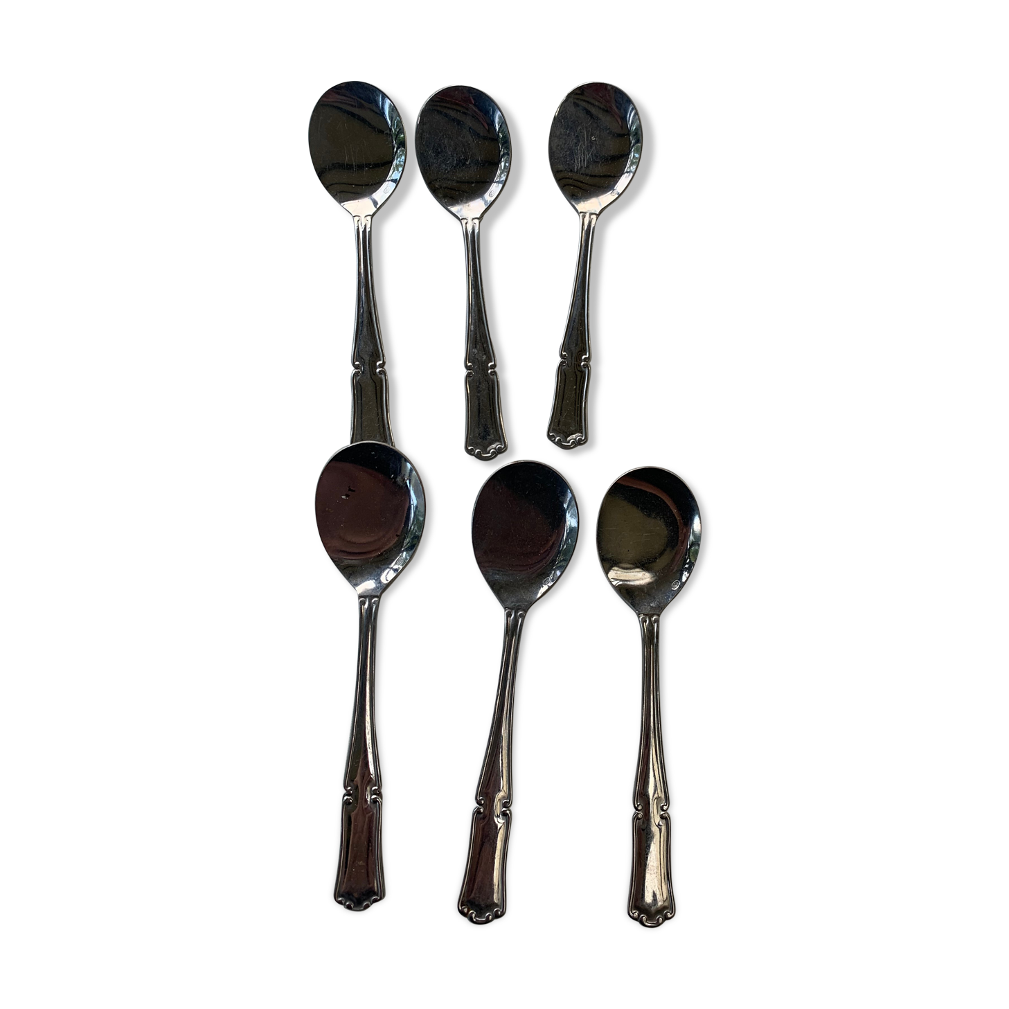 6 1970 vintage stainless steel ice cream spoons