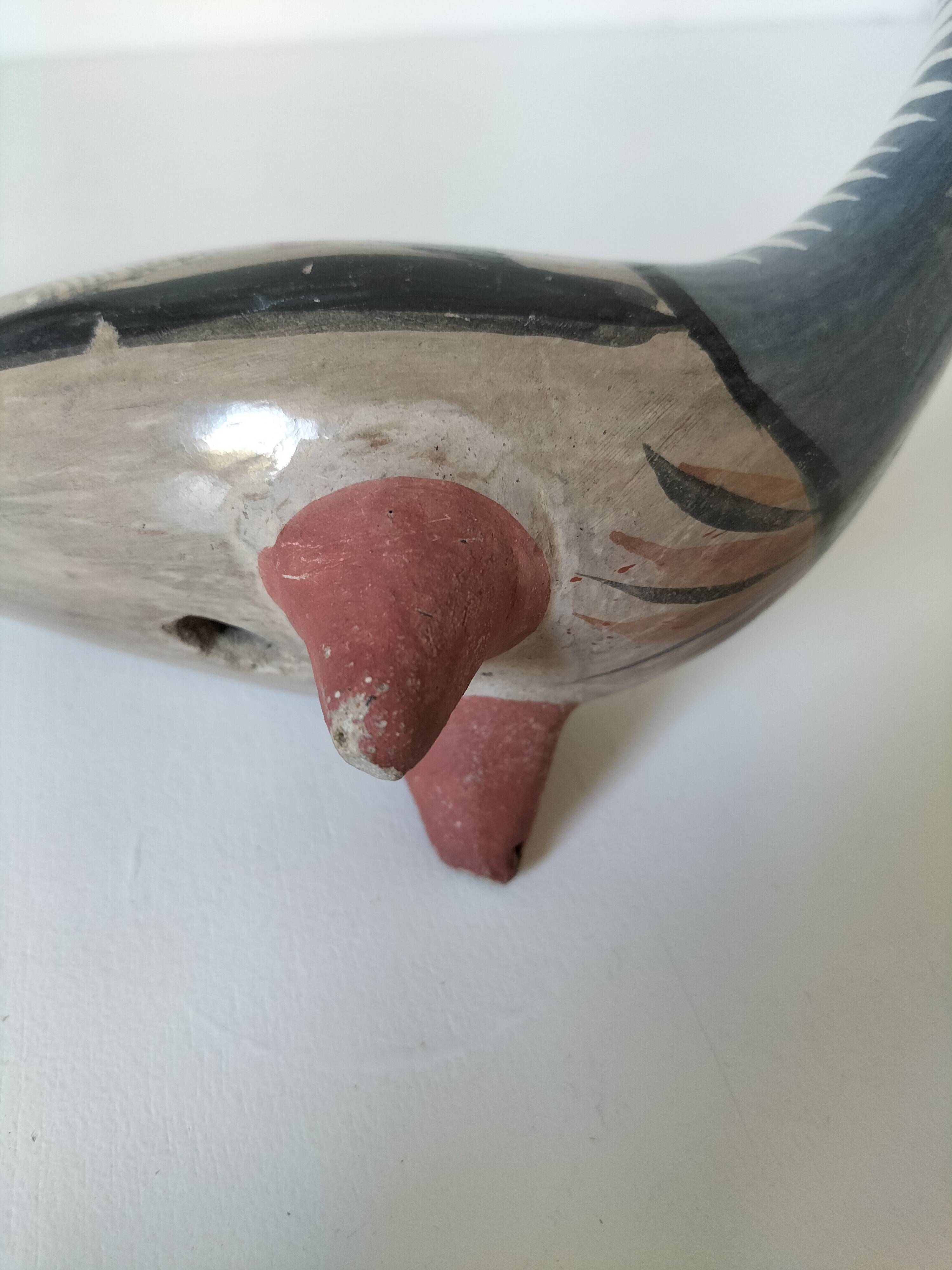 Ceramic dove from Mexico – Decorated with nahual cat