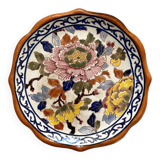 Gien earthenware plate with peony decoration