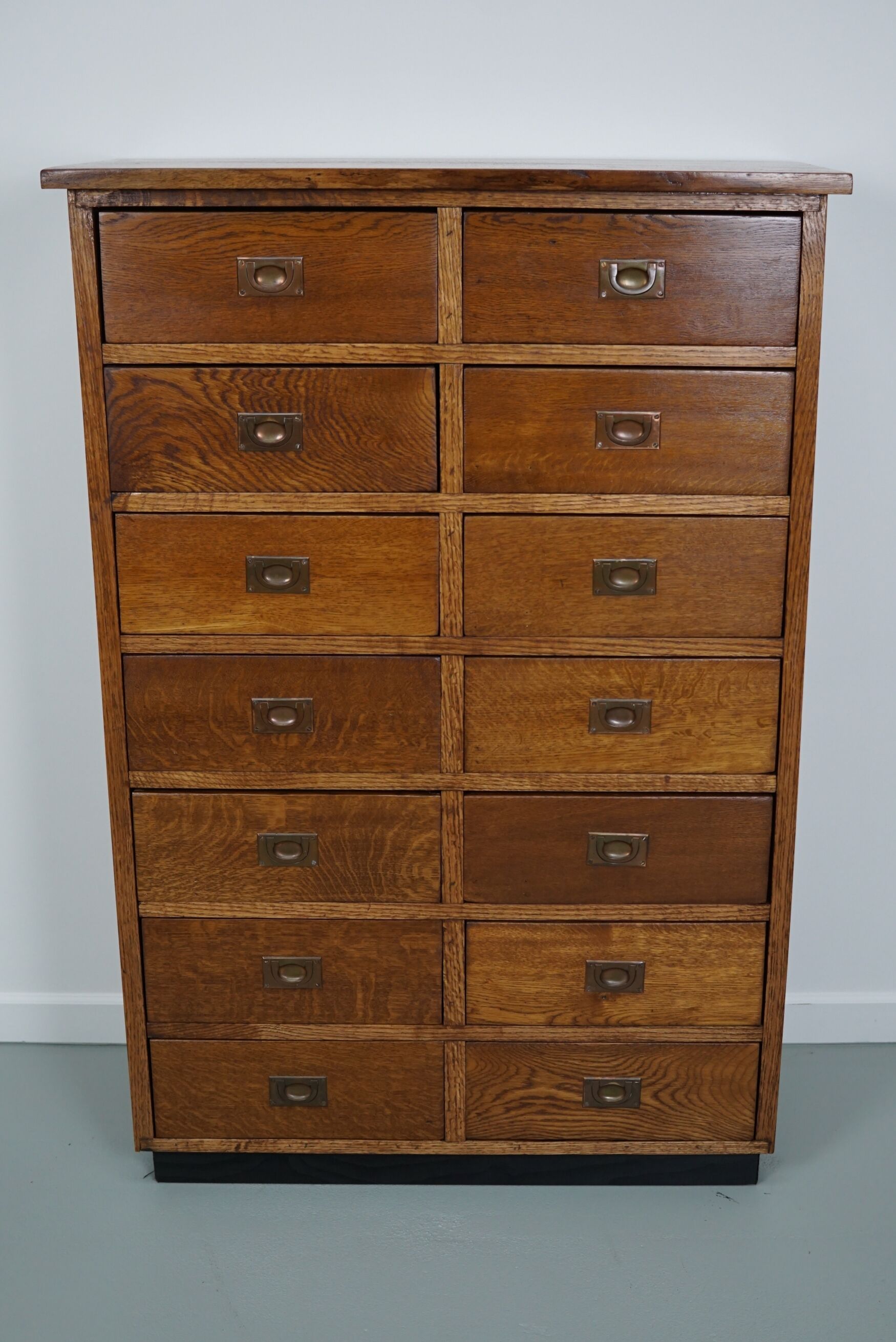English Oak Apothecary / Filing Cabinet Campaign Style, 1930s