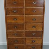 English Oak Apothecary / Filing Cabinet Campaign Style, 1930s