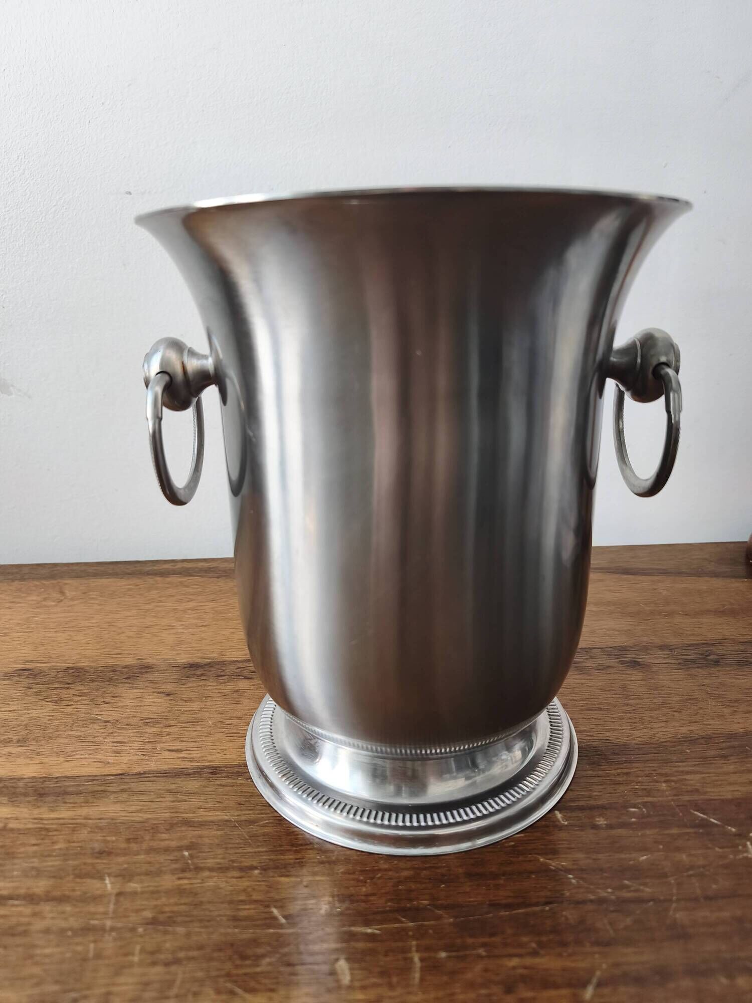 Vintage champagne bucket in 18/10 stainless steel by Jean Couzon - Champy model