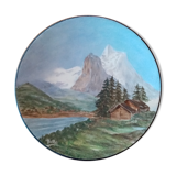 Decorative mountain plate signed
