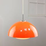 Space Age Italian Orange Acrylic Glass Pendant Lamp, 1970s