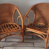 Rattan armchairs