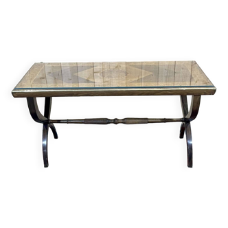 English marquetry coffee table, 1950s