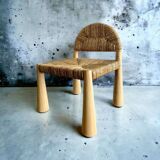 Solid wood chair with conical legs