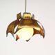 Original Italian torch cut brutalist brass chandelier