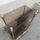 Shelf vintage brass 3 trays smoked glass