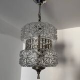 Lustre verre chrome années 60