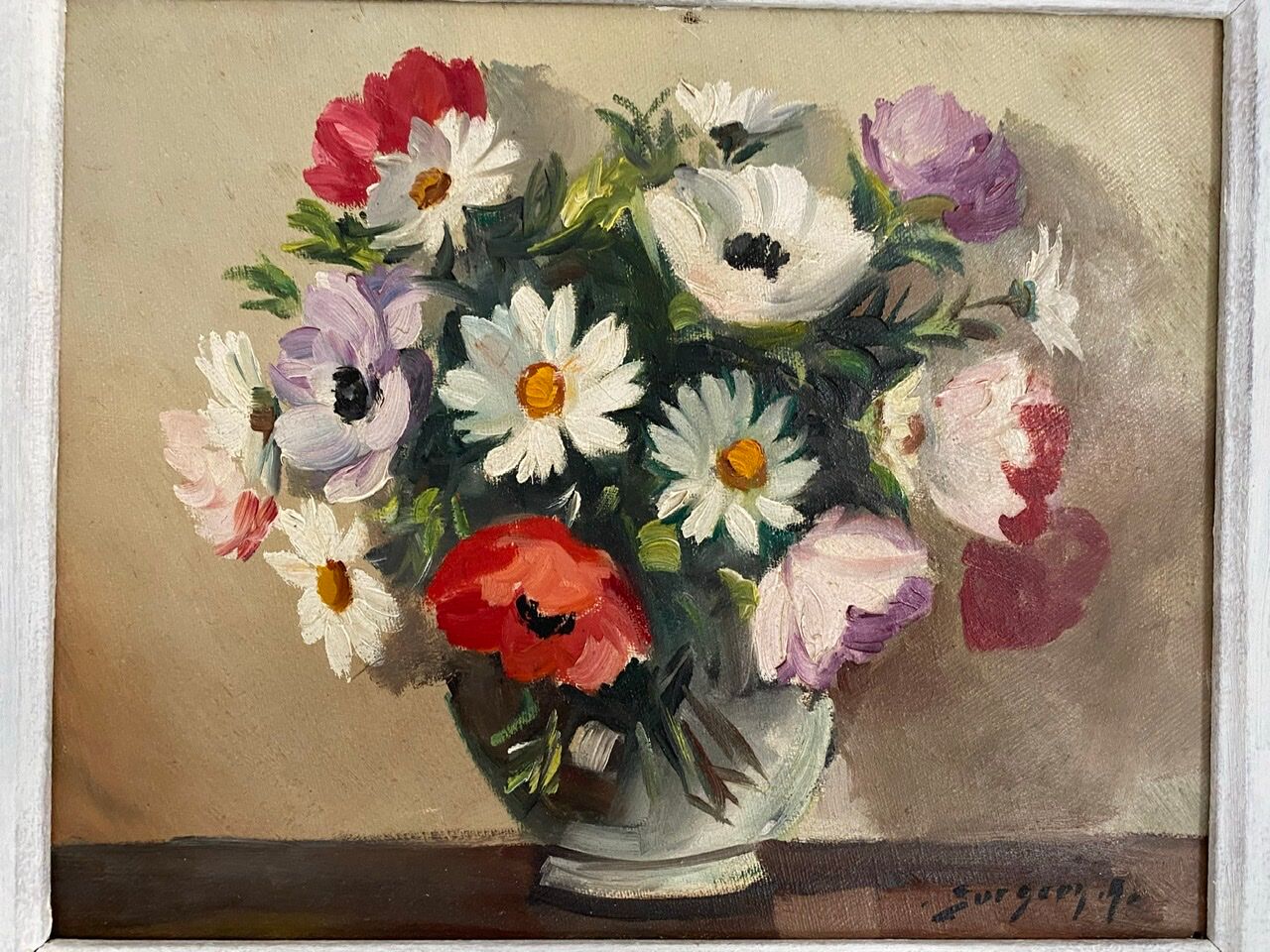 Painting, still life with wildflowers by surgeon 20th century