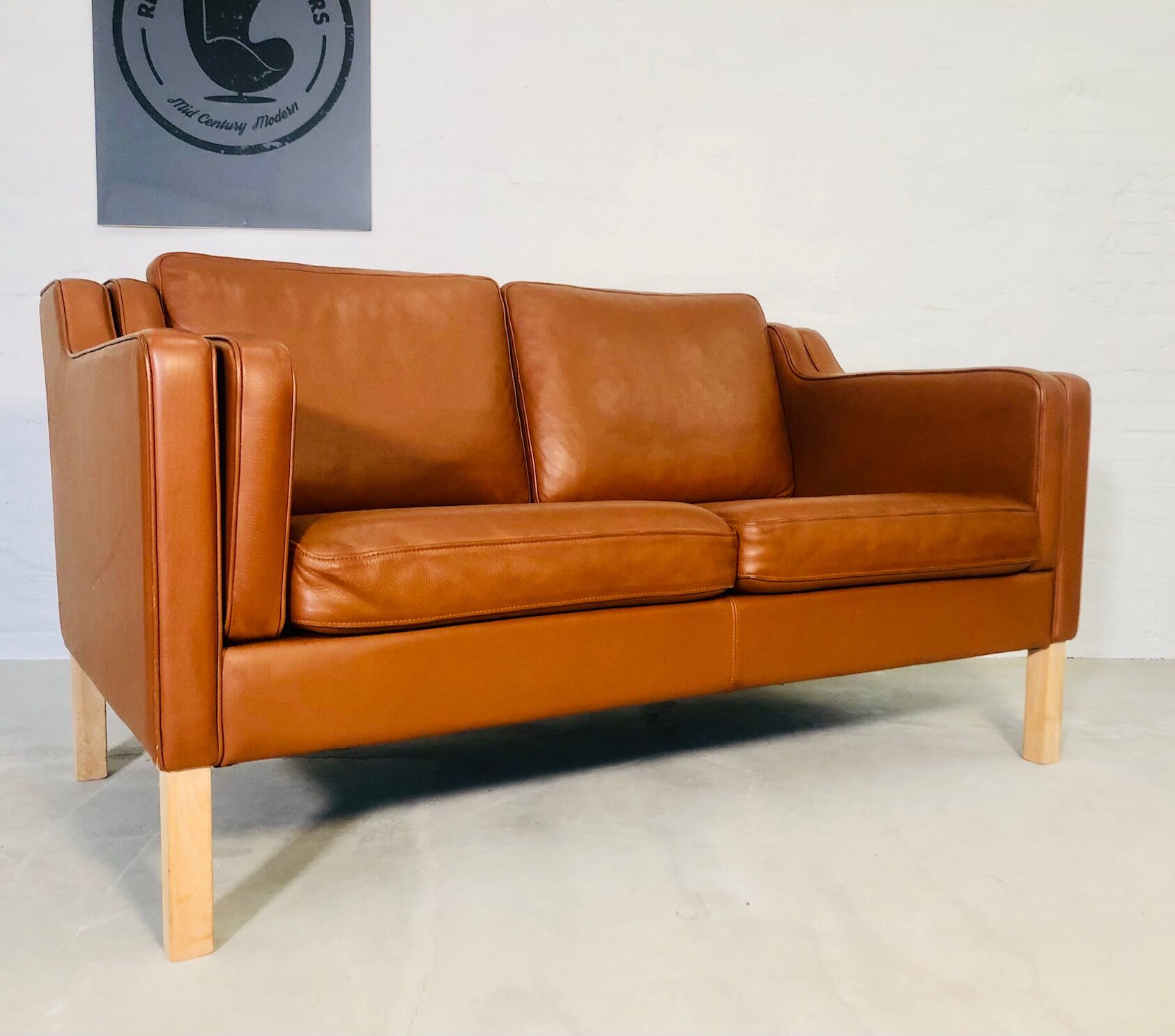 Sofa in cognac leather 1960