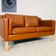 Sofa in cognac leather 1960