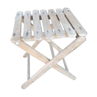 Folding wooden stool