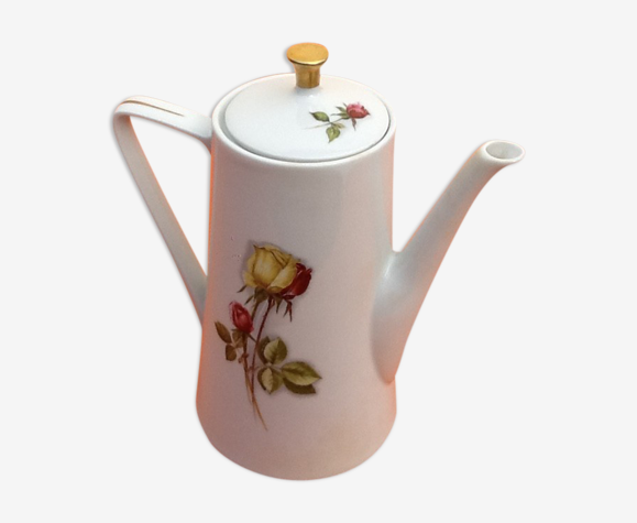 1950s porcelain coffee maker altesse de vercor n° 91 floral decoration