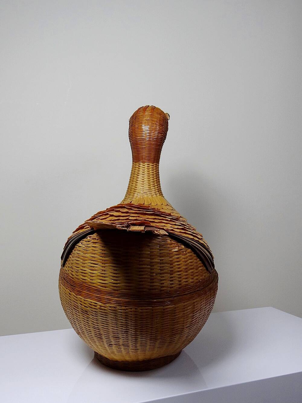 Large bamboo duck box, woven rattan, vintage Shanghai Handicrafts China